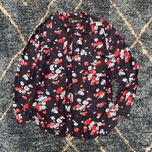 Lauren Ralph Lauren navy Floral Button Down Shirt size Large